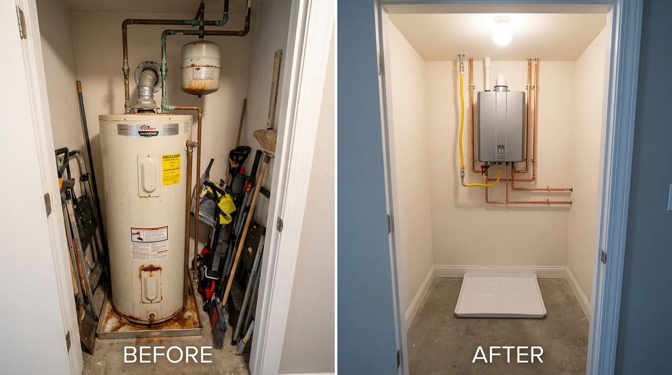 Tank water heater versus wall-mounted tankless unit comparison for Breckenridge, CO homeowners